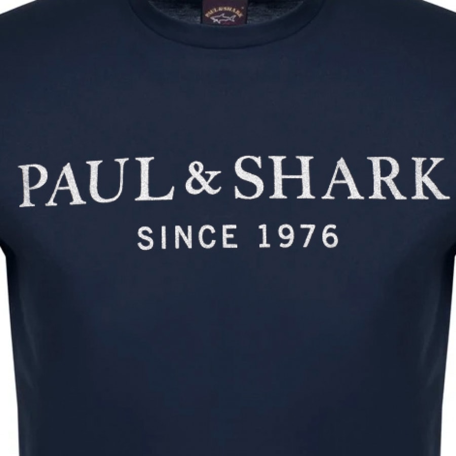 Alternative Image for ProductPaul And Shark Short Sleeve Logo T Shirt Navy3